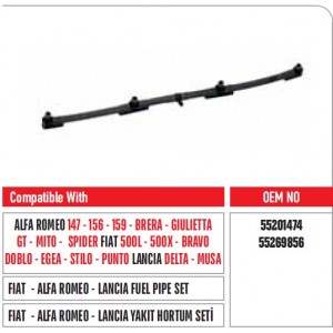 55201474 55269856 Fiat - Alfa Romeo Enjektör Geri Dönüş Yakıt Hortum Seti